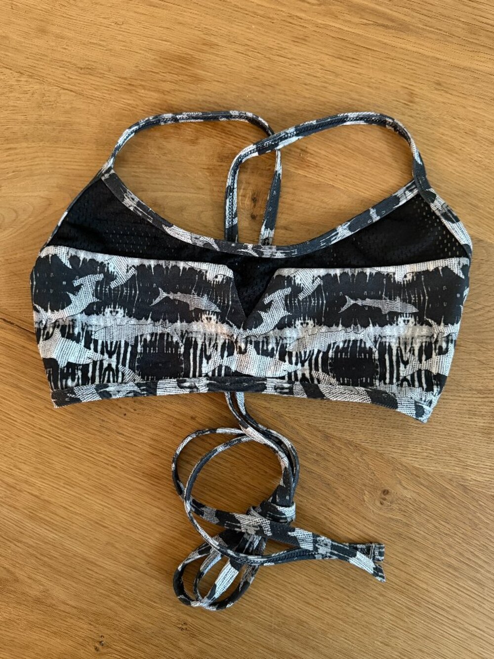 Jolyn Grayson Bikini Top — Black & White Abstract Print | XL
